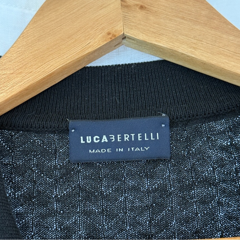 Men's Black Textured Polo